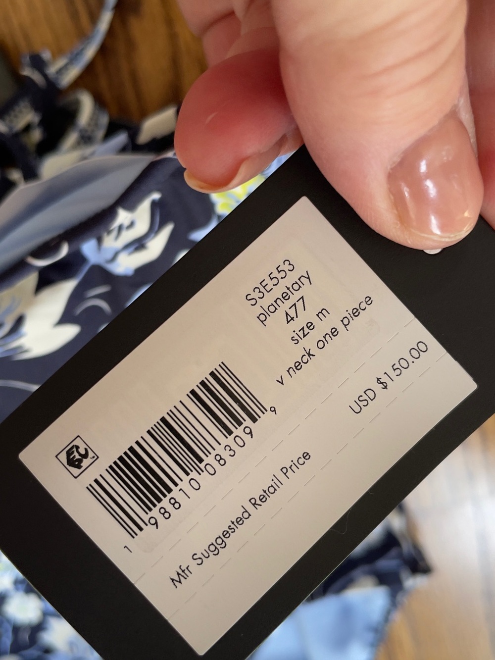 kate spade Navy Floral One-Piece Swimsuit with Light Blue and Yellow Accents - Picture 2 of 9